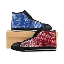 Flowering Red & Blue Women's High-Top Custom Sneakers