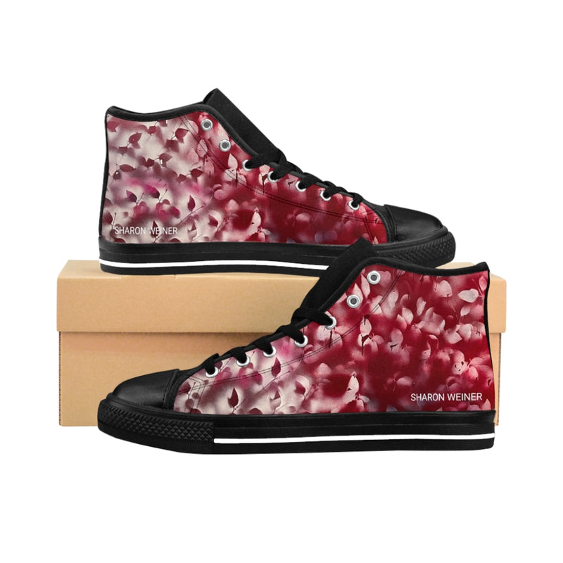 Flowering Red Women's High-Top Custom Sneakers