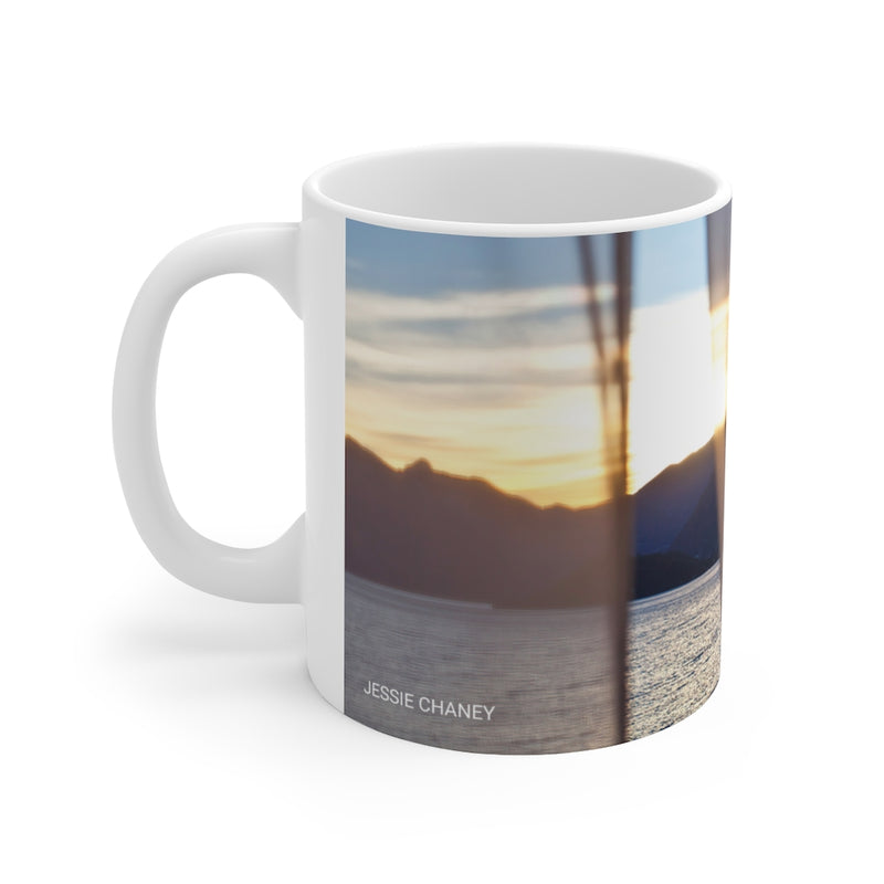 Through The Curtain Art Mug-Every Picture Tells...