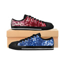 Flowering Red & Blue Women's Regular Custom Sneakers